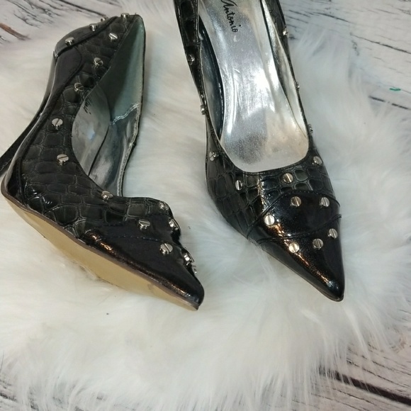 Michael Antonio studded pointed toe black heels size 7 - Picture 2 of 8